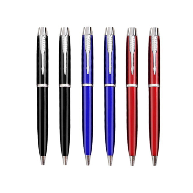 Rotating metal ballpoint pen 