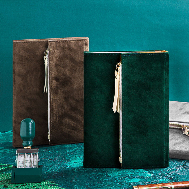 Velour three fold notebook 