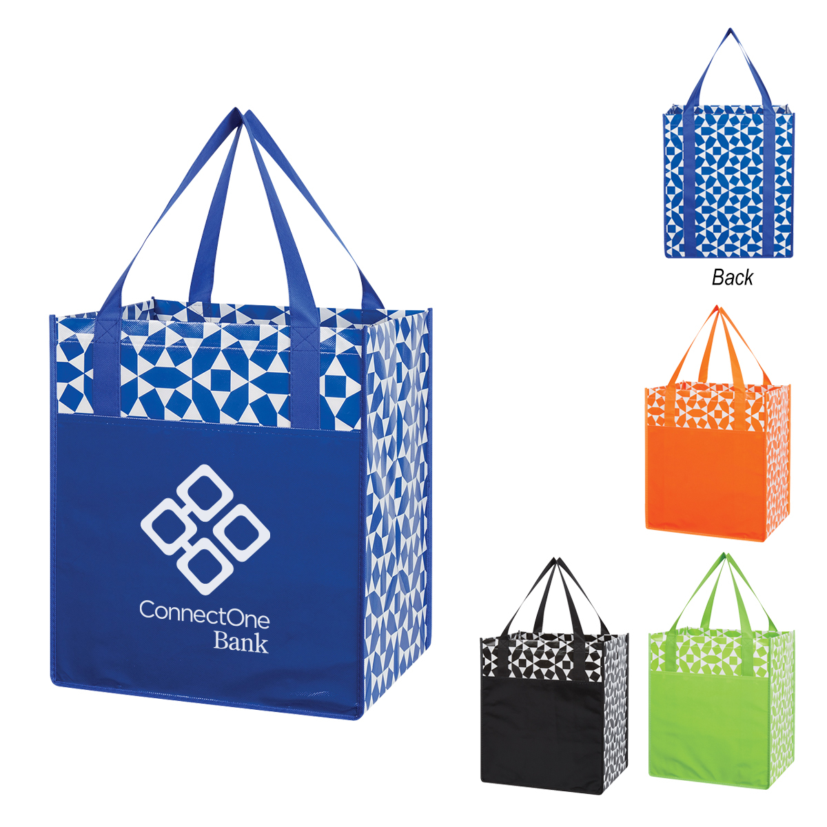 Geometric Non-Woven Shopping Tote Bag